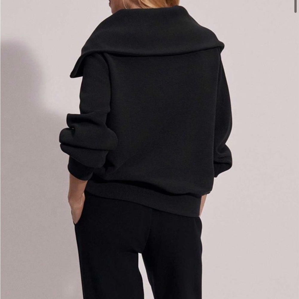 Varley Vine Half Zip Ottoman Rib Pullover with Gold Accents - Picture 3 of 9